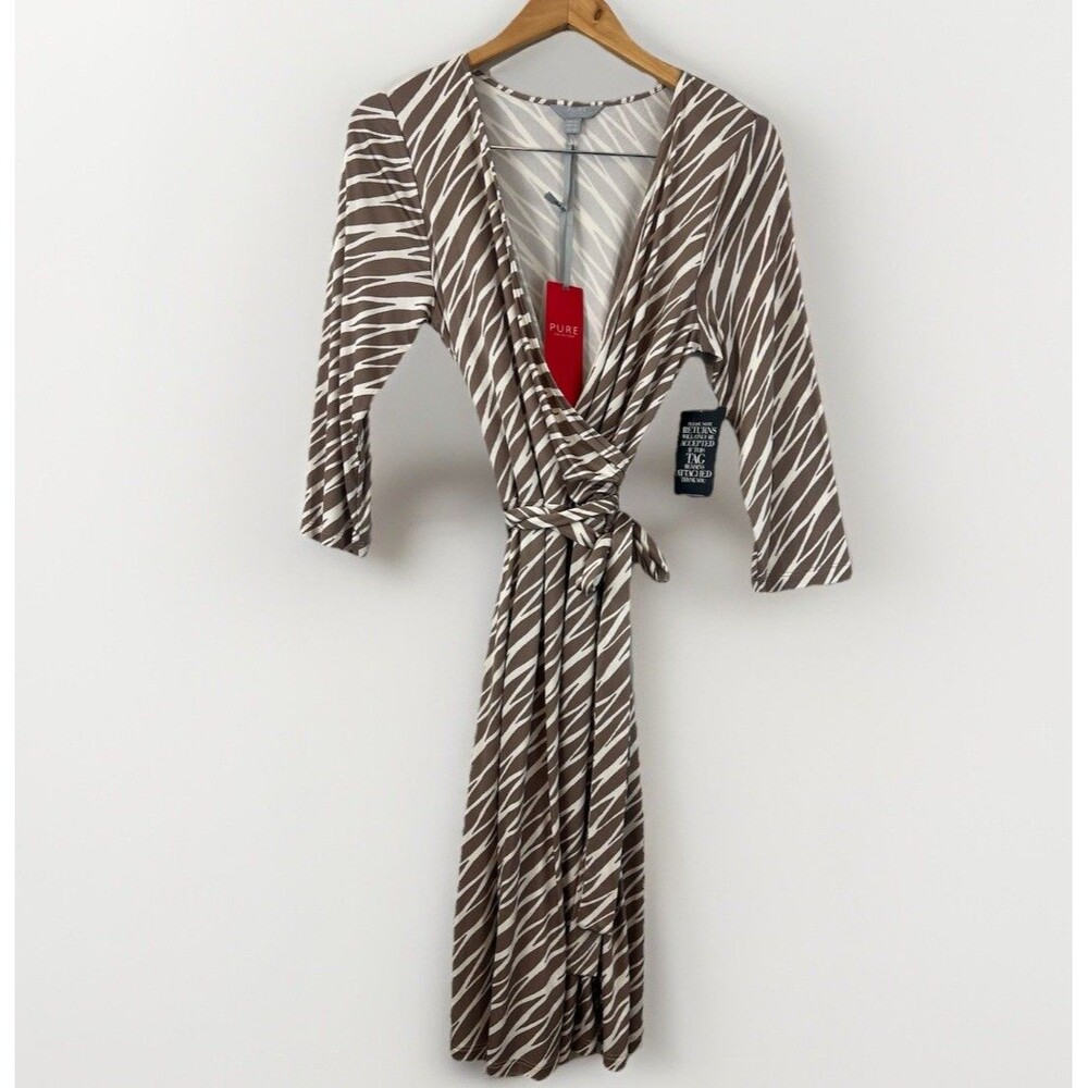 NWT PURE Collection 100% Silk Faux Wrap Dress